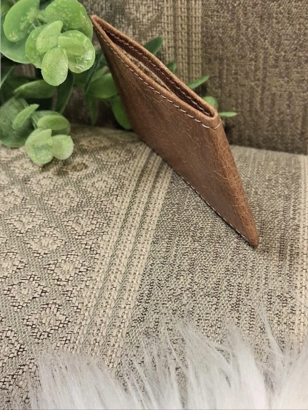 Hammitt Tan Distress Textured Leather Card Sleeve
